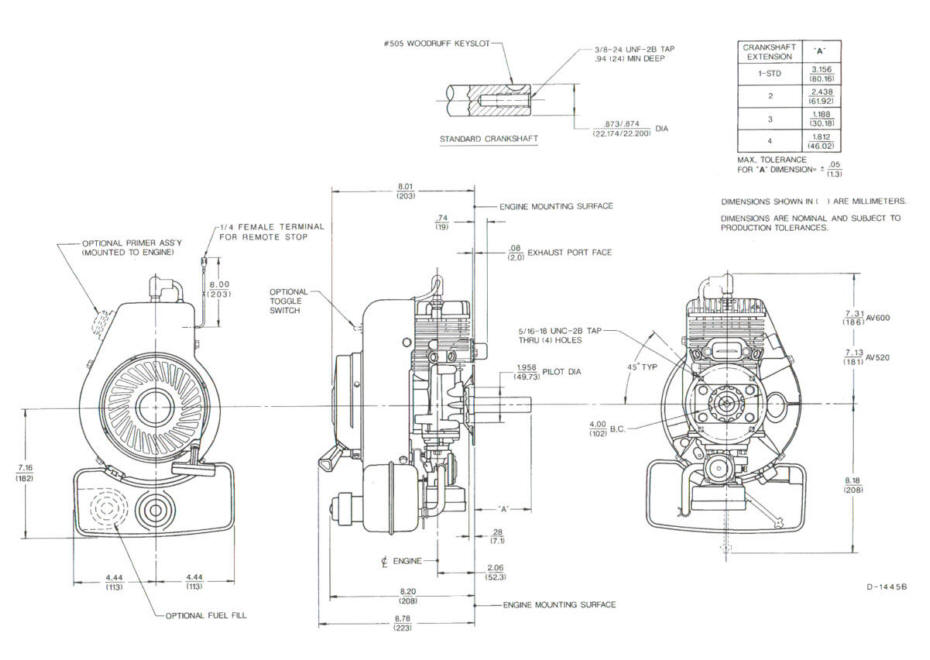 Line drawing for Tecumseh AV520