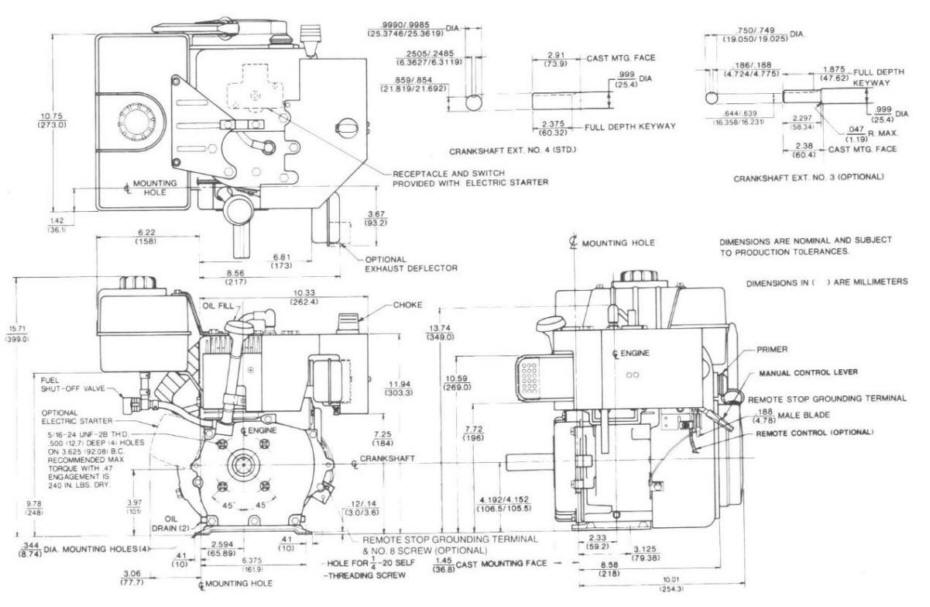 Line drawing for Tecumseh HSK60, HSK70