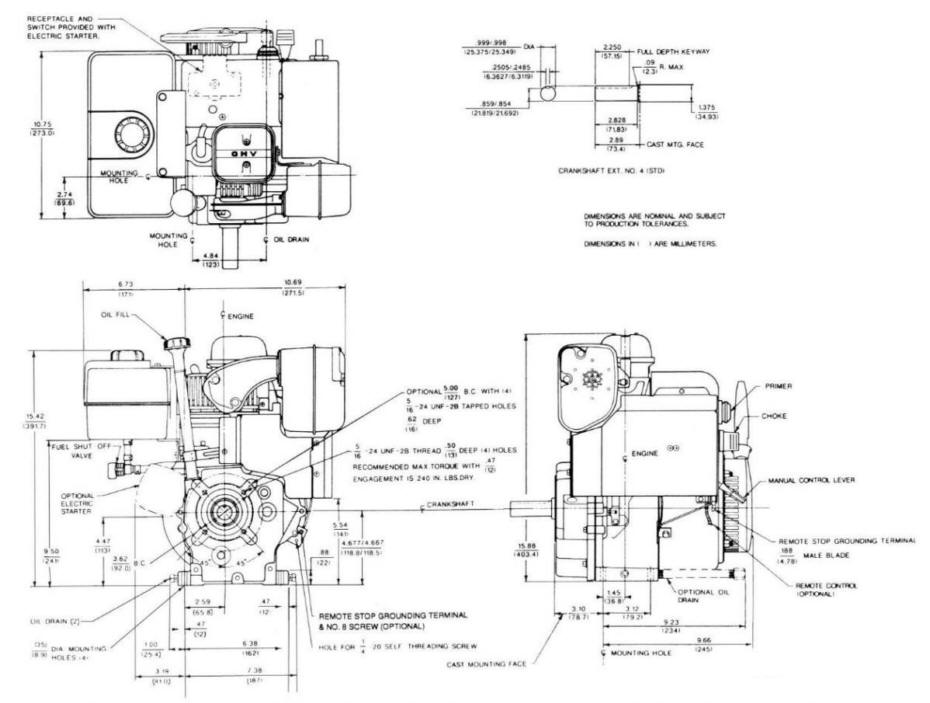 Line drawing for Tecumseh OHSK120