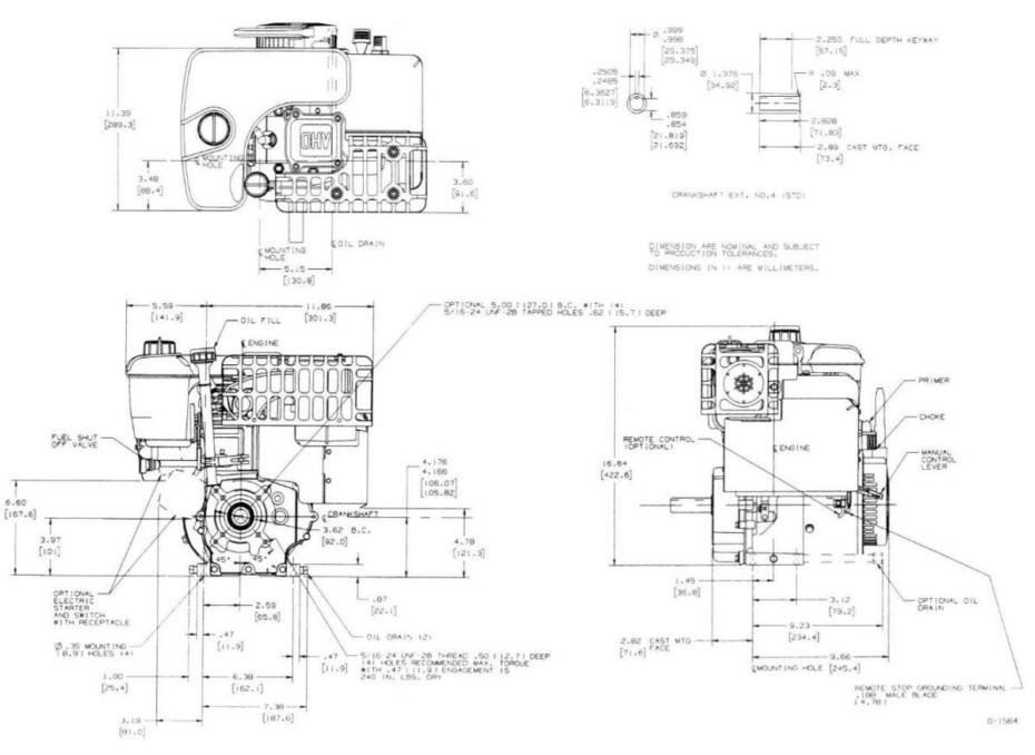 Line drawing for Tecumseh OHSK90 - OHSK110