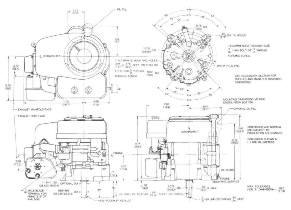 Line drawing for Tecumseh OHV125