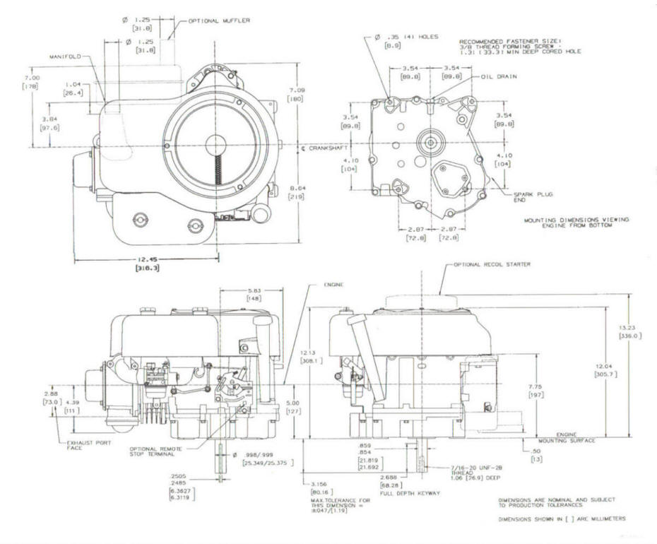 Line drawing for Tecumseh OHV135-175