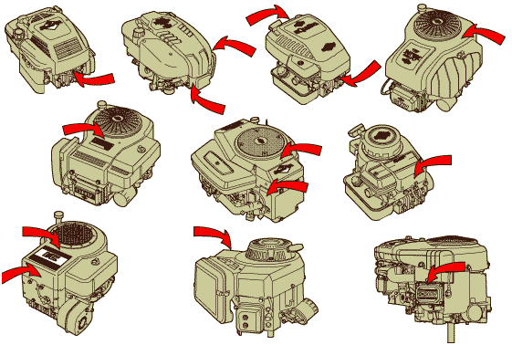 Where to look for engine ID on Briggs and Stratton Vertical Shaft Engines