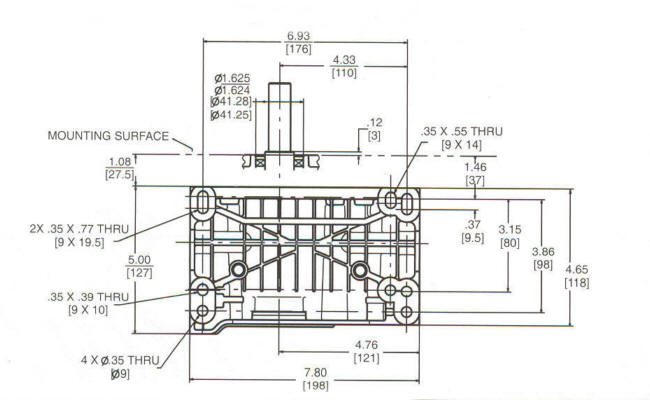 118400 Series Line Drawing mounting