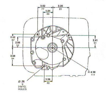 122K00 Series Line Drawing mounting