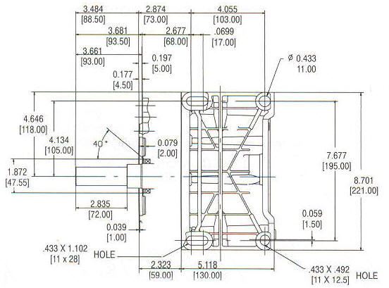 245400 Series Line Drawing mounting