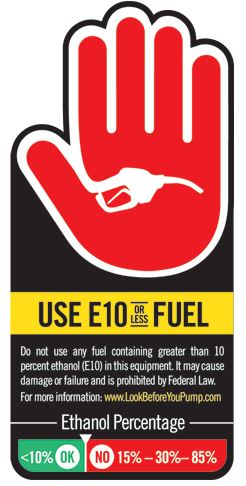 Use E10 or Less Fuel