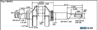 Briggs Stratton Crankshaft Part No. 84004501