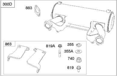 Briggs Stratton Muffler Part No. 843741