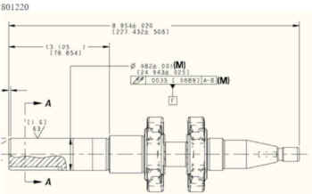 Crankshaft 801220 Dimensions