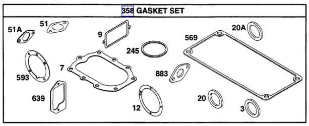 Briggs Stratton Gasket Set Part No. 291728