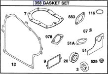 Briggs Stratton Gasket Set Part No. 492653