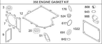 Briggs Stratton Gasket Set Part No. 495993