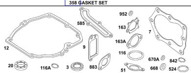 Briggs Stratton Gasket Set Part No. 496117