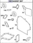 Briggs Stratton Gasket Set Part No. 497070