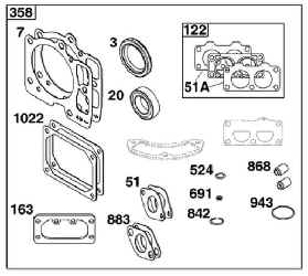 Briggs Stratton Gasket Set Part No. 593676