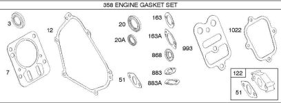 Briggs Stratton Gasket Set Part No. 698216 FKA 695155