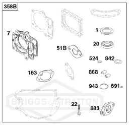 Briggs Stratton Gasket Set Part No. 84001915