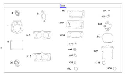 Briggs Stratton Gasket Set Part No. 841122