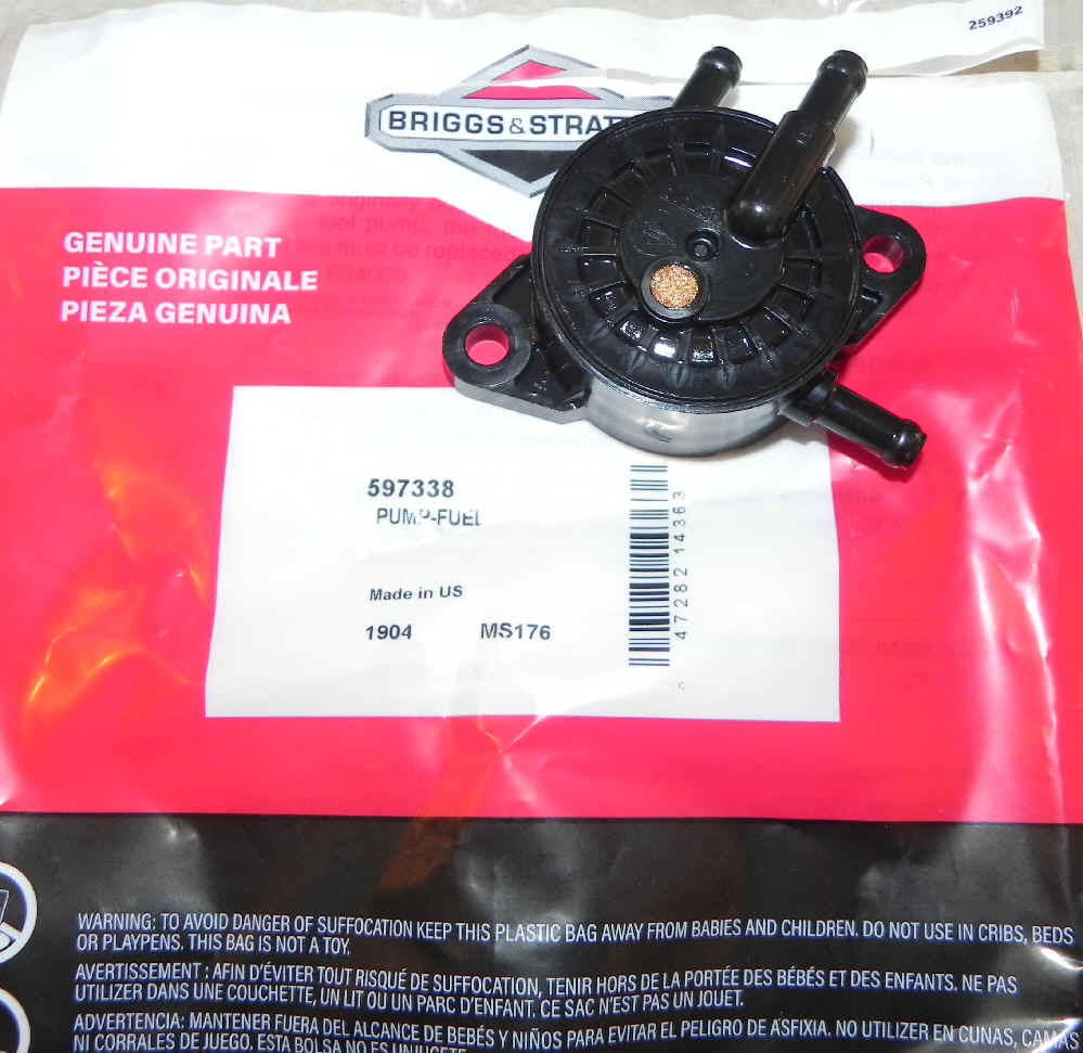 Briggs Stratton Fuel Pump Part No. 597338 fka 808656