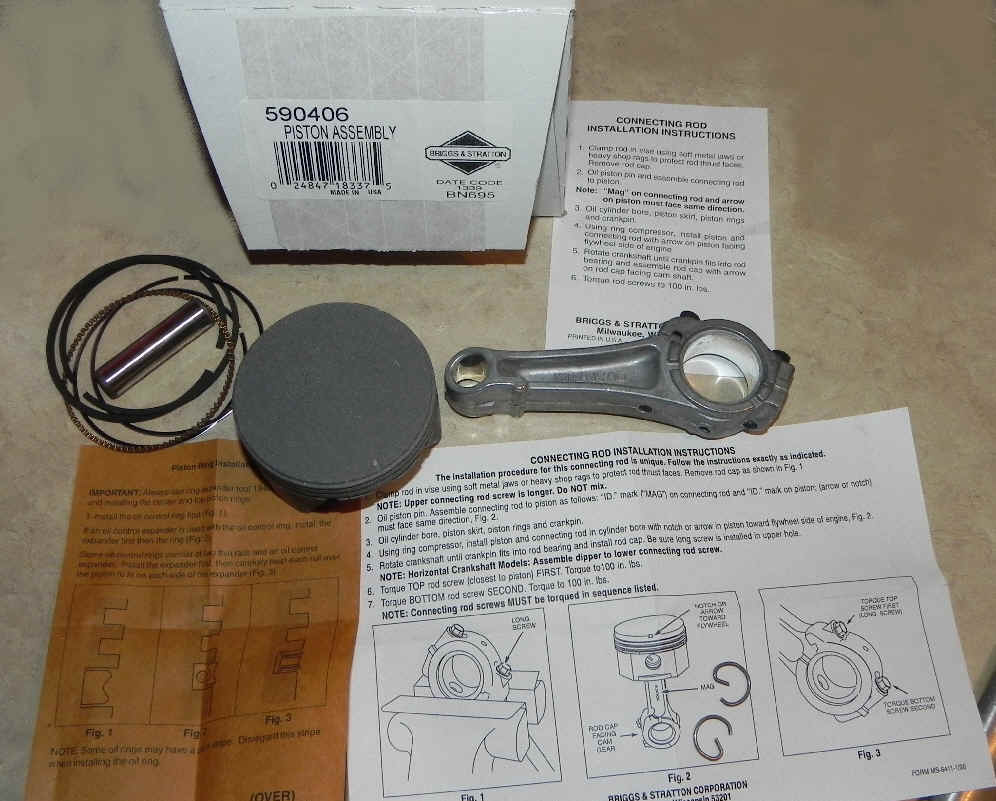 Briggs Stratton Piston and Connecting Rod Part No. 590406