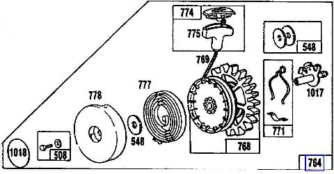 Briggs Rewind Starter Part No 490647