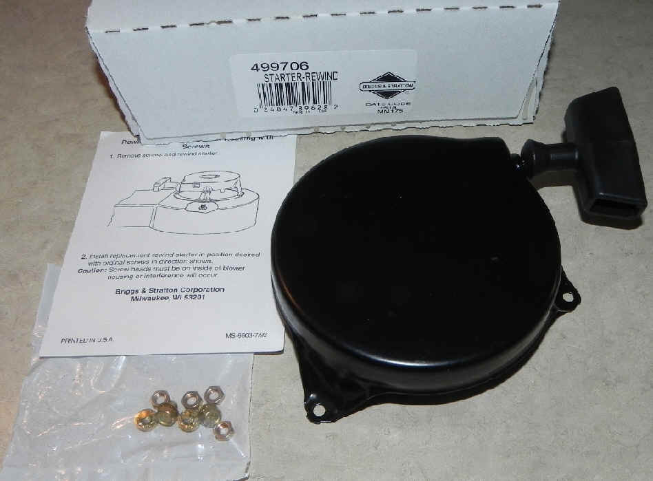 Briggs Rewind Starter Part No 499706