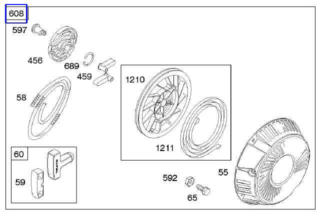 Briggs Rewind Starter Part No 697356