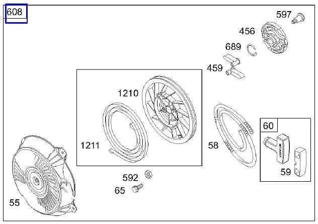 Briggs Rewind Starter Part No 697549