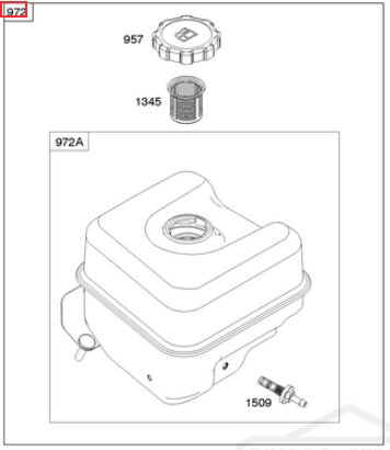 Briggs Stratton Fuel Tank Part No 592877