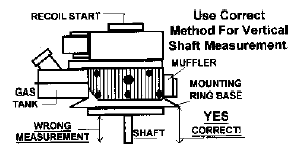 Correct way to measure the shaft on a vertical shaft small engine