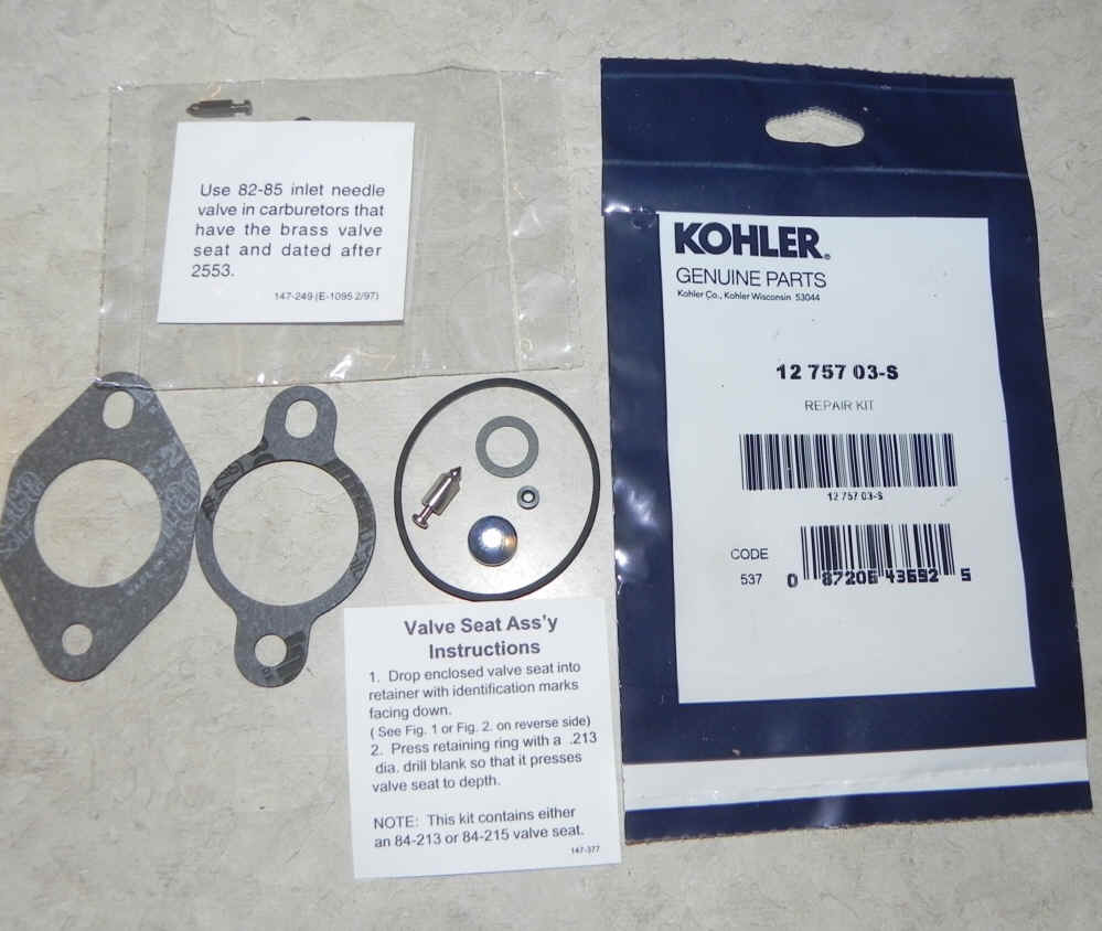 Kohler Carburetor Repair Kit 12 757 03-S