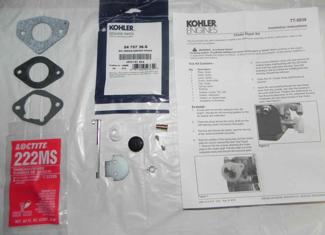 Kohler Choke Repair Kit 24 757 36-S