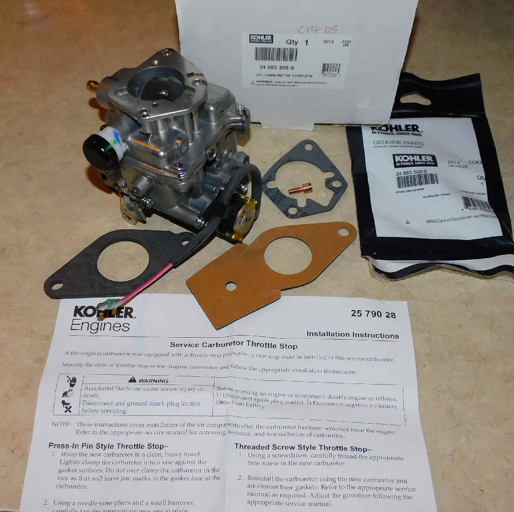 Kohler Carburetor - Part No. 24 853 305-S