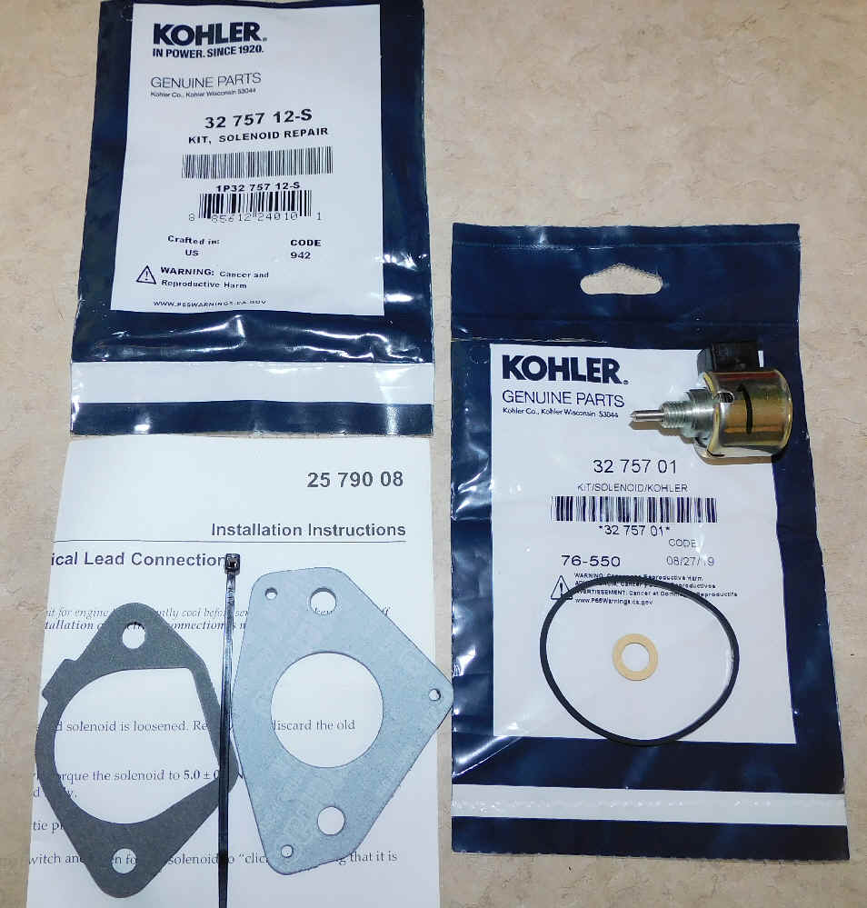 Kohler Solenoid Repair Kit 32 757 12-S