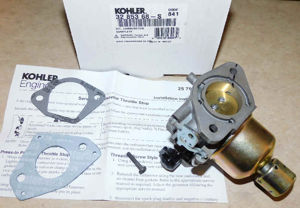 Kohler Carburetor - Part No. 32 853 68-S