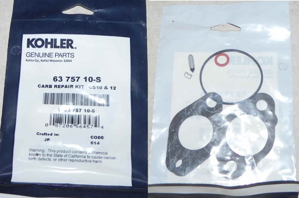 Kohler Carburetor Repair Kit 63 757 10-S