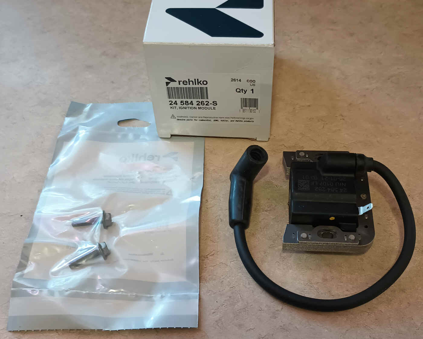 Kohler Ignition Coil Part No. 24 584 262-S