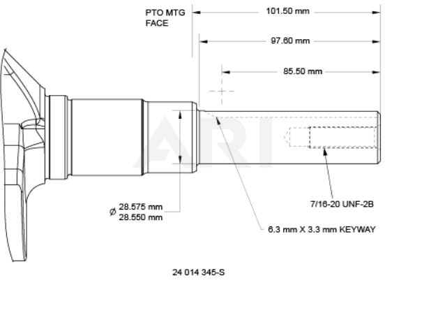 Kohler Crankshaft - Part No. 24 014 345-S