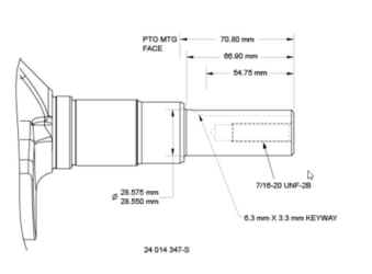 Kohler Crankshaft - Part No. 24 014 347-S