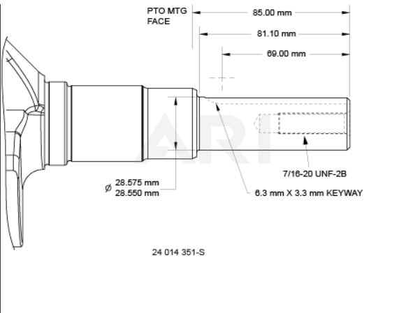 Kohler Crankshaft - Part No. 24 014 351-S