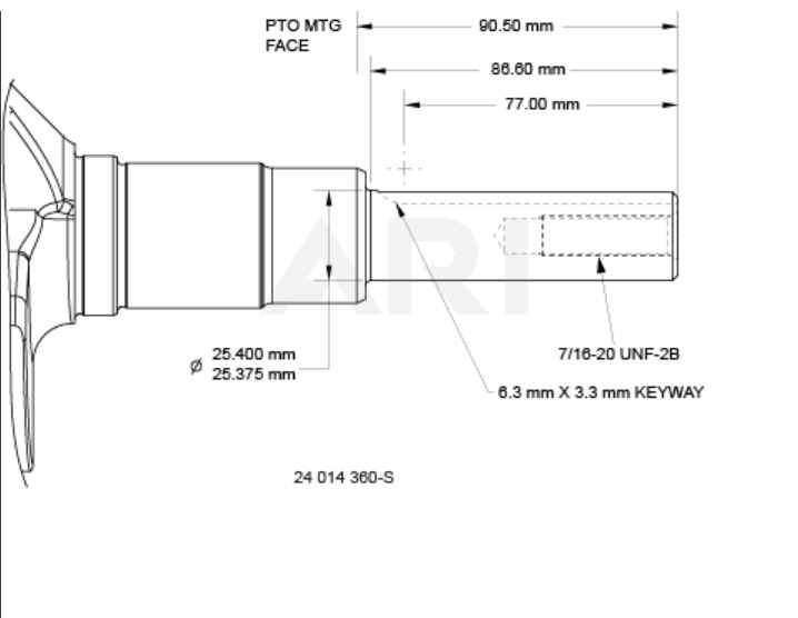 Kohler Crankshaft - Part No. 24 014 360-S