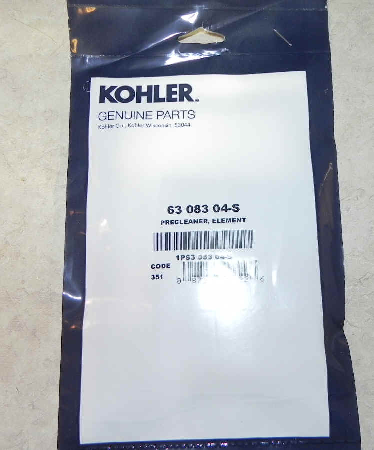 Kohler Air Filter Part No 63 083 04-S