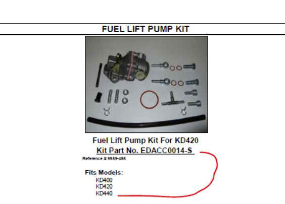 Kohler Fuel Lift Pump - Part No. EDACC0014-S