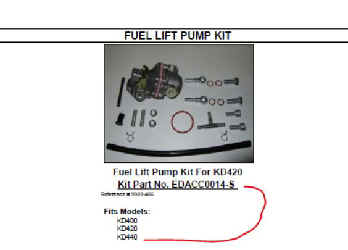 Kohler Fuel Lift Pump - Part No. EDACC0014-S