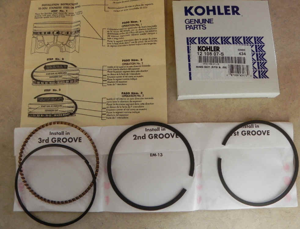 12 108 07-S 1210807-S Std & .08 Kohler Ring Set