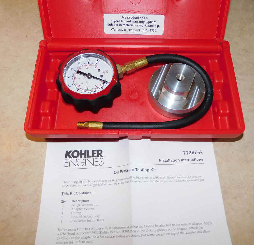 Kohler Oil Pressure Tester 25 761 06-S