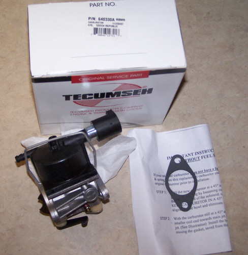 Tecumseh Carburetor Part No.  640072A AKA 640330 NKA 640330A